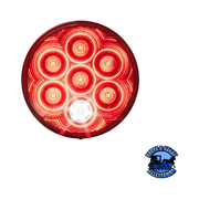 882K-7 4" Red and White LED Stop/Turn/Tail, & Back-Up Light, Round, Grommet-Mount w/ Plug, Kit Firebrick