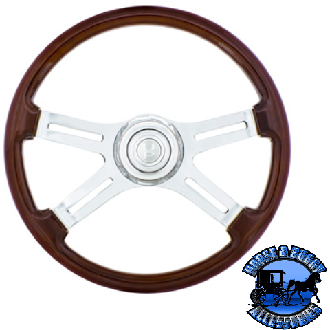 Lavender UP-88310 18" 4 Spoke Steering Wheel With Chrome Horn Bezel And Horn Button
