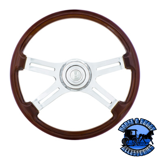 Lavender UP-88310 18" 4 Spoke Steering Wheel With Chrome Horn Bezel And Horn Button