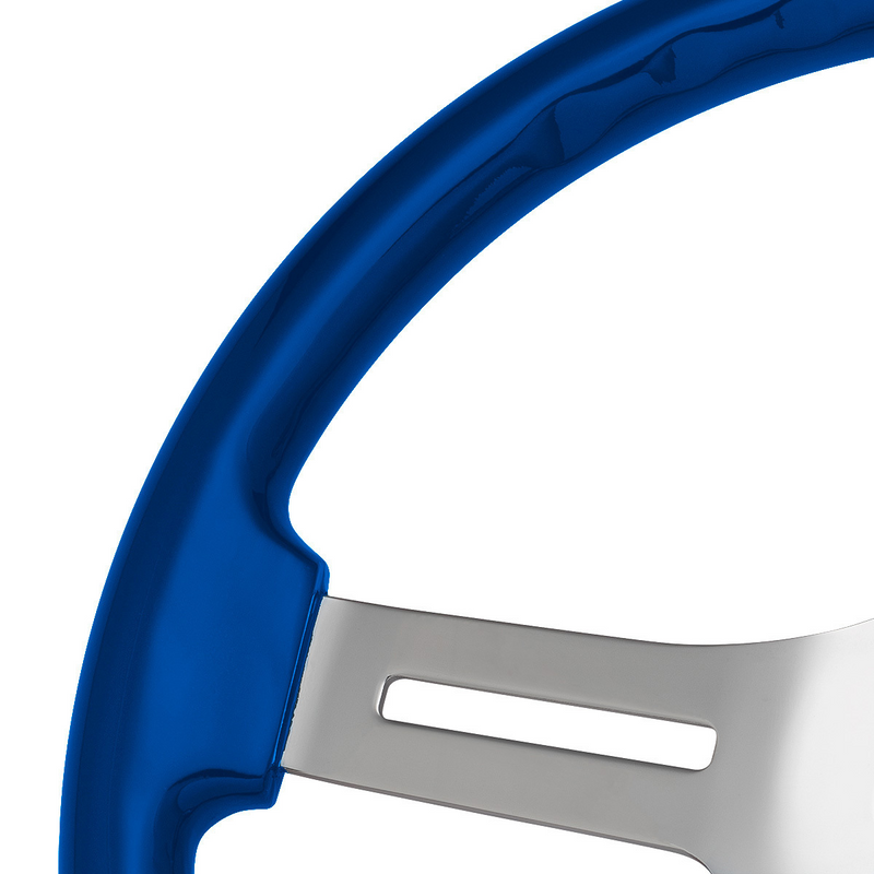UP-88313 18" 4 Spoke Steering Wheel With Color Matching Horn Bezel - Electric Blue
