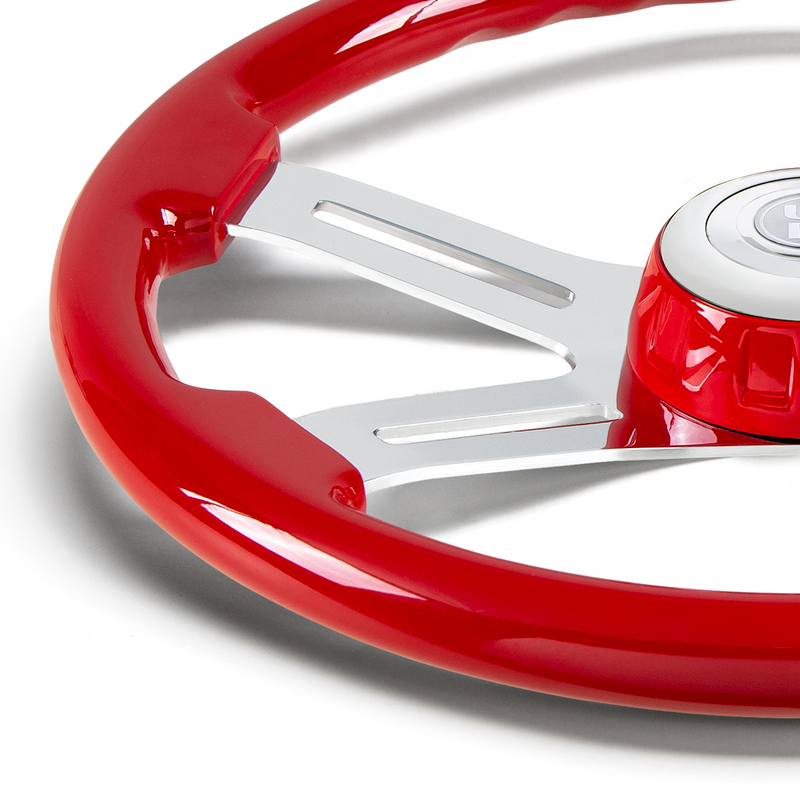 UP-88314 18" 4 Spoke Steering Wheel With Color Matching Horn Bezel - Indigo Red