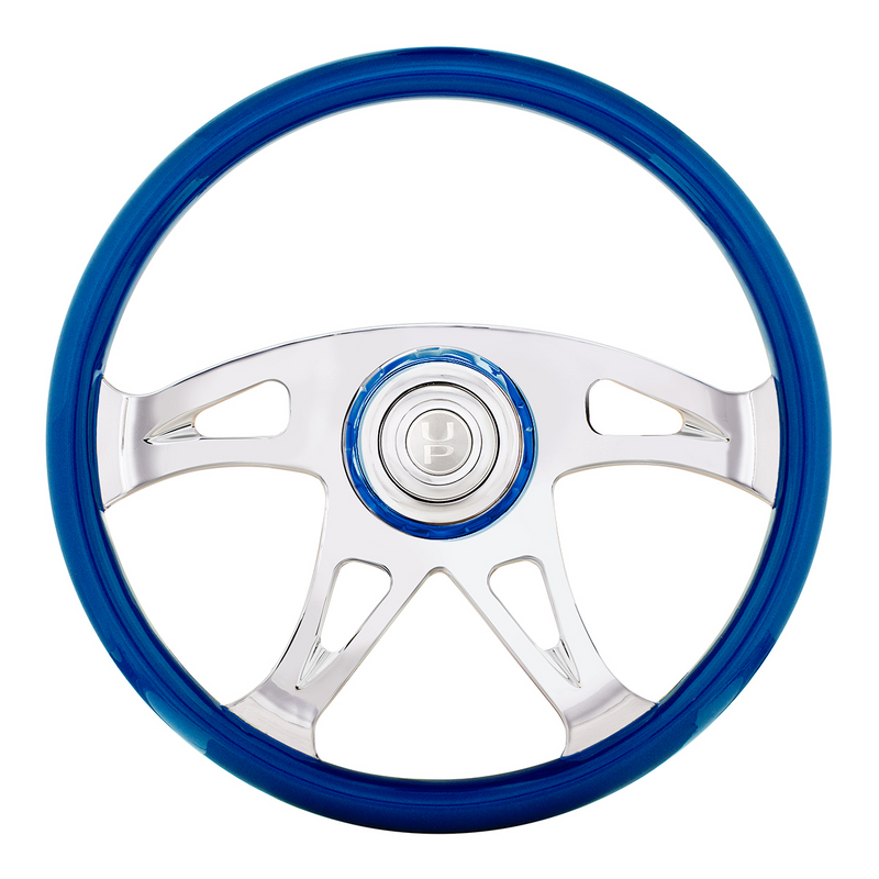 UP-88315 18" Boss Steering Wheel With Color Matching Horn Bezel - Electric Blue