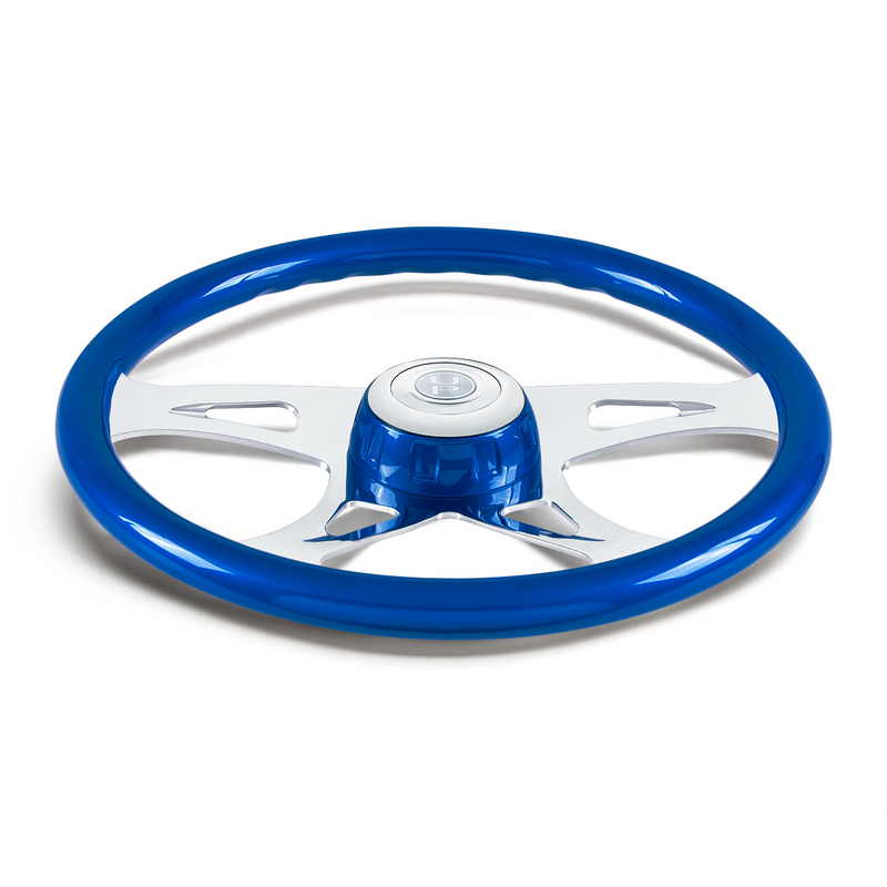 UP-88315 18" Boss Steering Wheel With Color Matching Horn Bezel - Electric Blue
