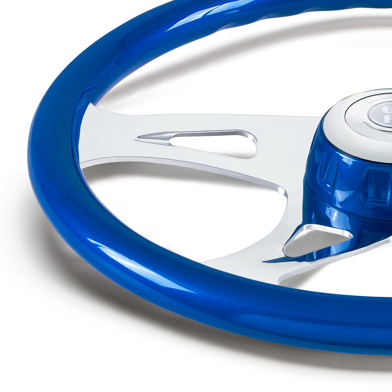 UP-88315 18" Boss Steering Wheel With Color Matching Horn Bezel - Electric Blue