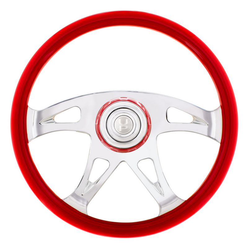 UP-88316 18" Boss Steering Wheel With Color Matching Horn Bezel - Indigo Red