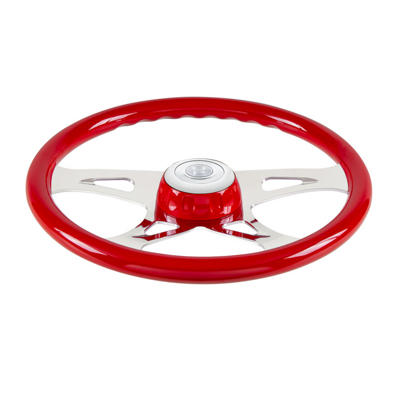 UP-88316 18" Boss Steering Wheel With Color Matching Horn Bezel - Indigo Red