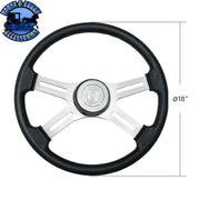 18" Polyurethane Rim 4 Spoke Steering Wheel With Horn Bezel steering wheel Light Gray