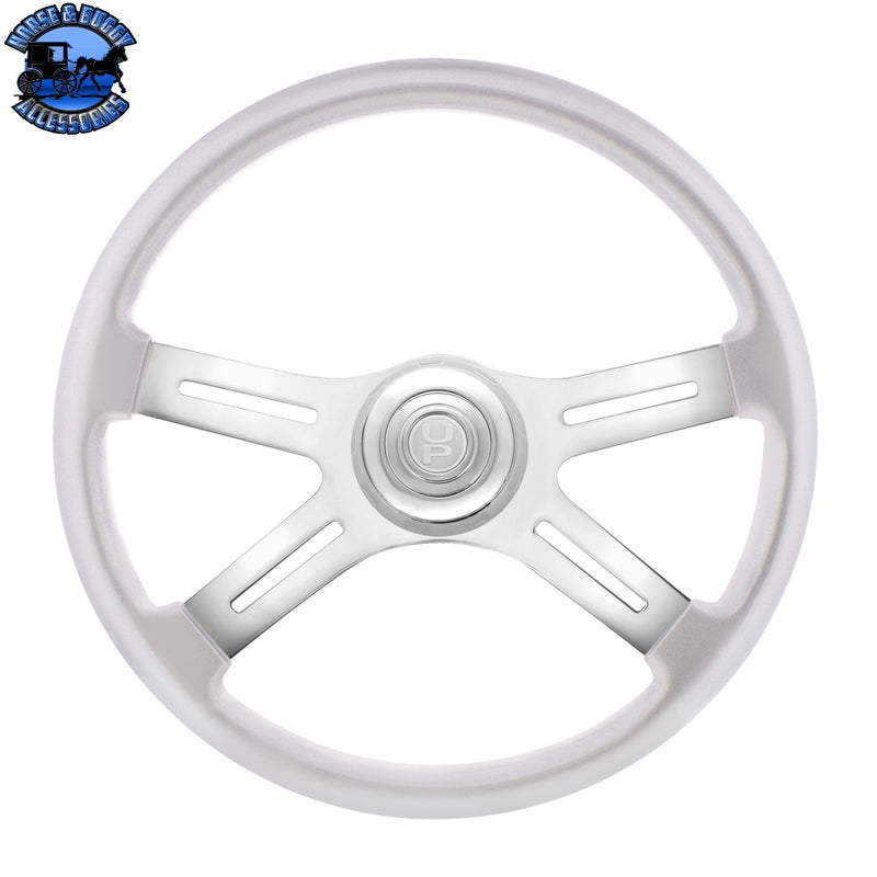 18" Candy Color 4 Spoke Steering Wheel With Chrome Horn Bezel And Horn Button (Choose Color)