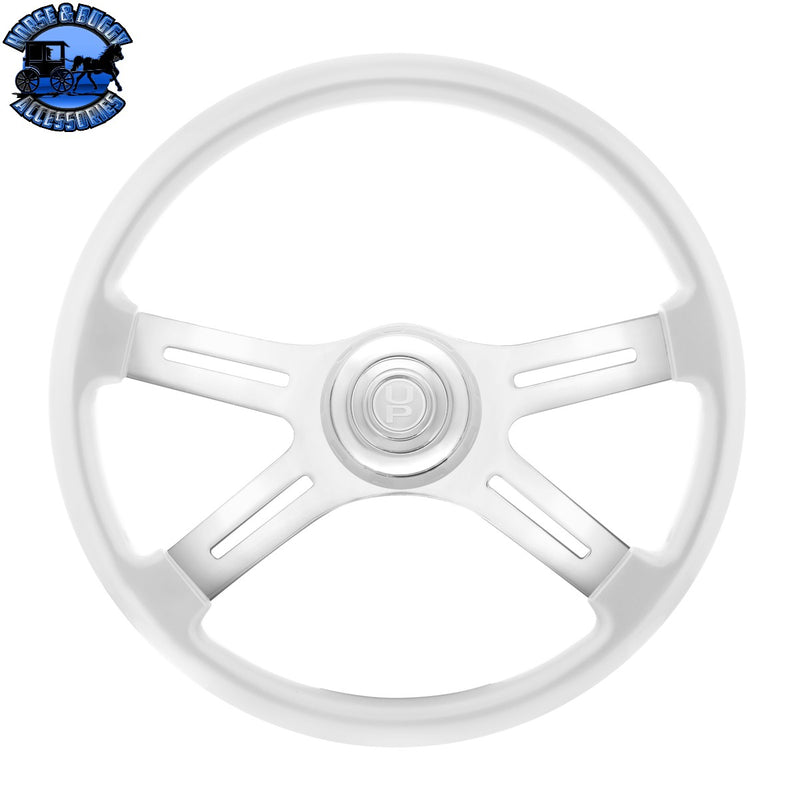 18" Candy Color 4 Spoke Steering Wheel With Chrome Horn Bezel And Horn Button (Choose Color)