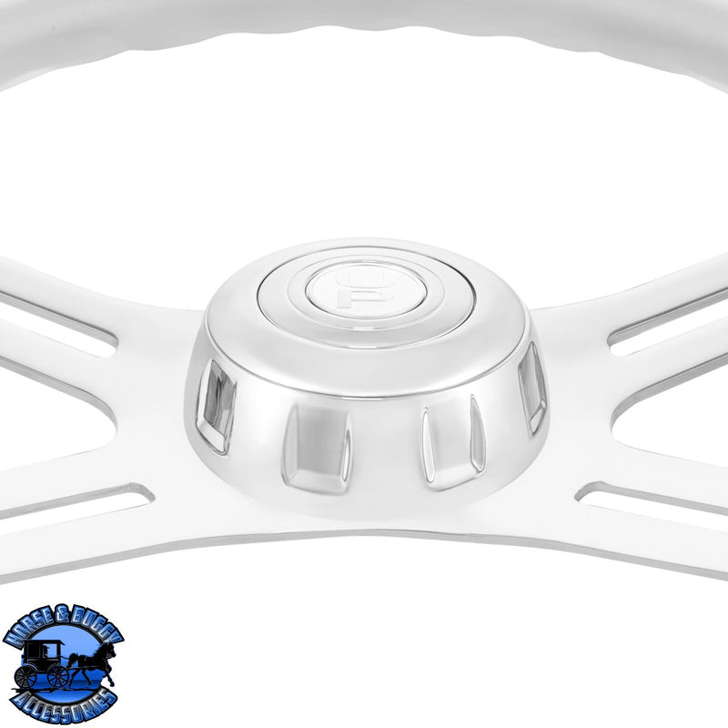 18" Candy Color 4 Spoke Steering Wheel With Chrome Horn Bezel And Horn Button (Choose Color)