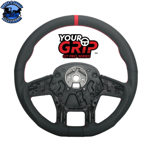 18" YourGrip GT PRO Leather Steering Wheel For 2012-2021 Peterbilt 579 & 2013-2021 Kenworth T680 (Choose Color) steering wheel Black Dark Slate Gray