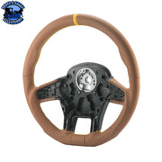 18" YourGrip GT PRO Leather Steering Wheel For 2012-2021 Peterbilt 579 & 2013-2021 Kenworth T680 (Choose Color) steering wheel Black,Brown Dim Gray