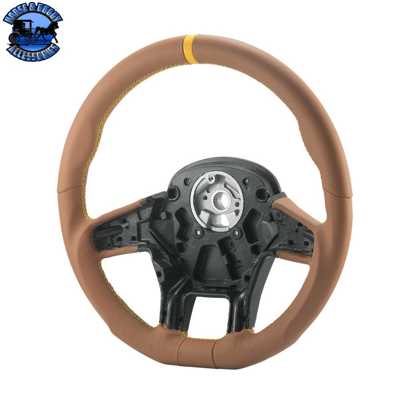 18" YourGrip GT PRO Leather Steering Wheel For 2012-2021 Peterbilt 579 & 2013-2021 Kenworth T680 (Choose Color) steering wheel Black,Brown Dim Gray