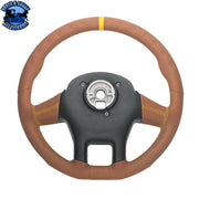 18" YourGrip GT PRO Leather Steering Wheel For 2012-2021 Peterbilt 579 & 2013-2021 Kenworth T680 (Choose Color) steering wheel Black,Brown Dim Gray
