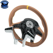 18" YourGrip GT PRO Leather Steering Wheel For 2012-2021 Peterbilt 579 & 2013-2021 Kenworth T680 (Choose Color) steering wheel Black,Brown Dim Gray