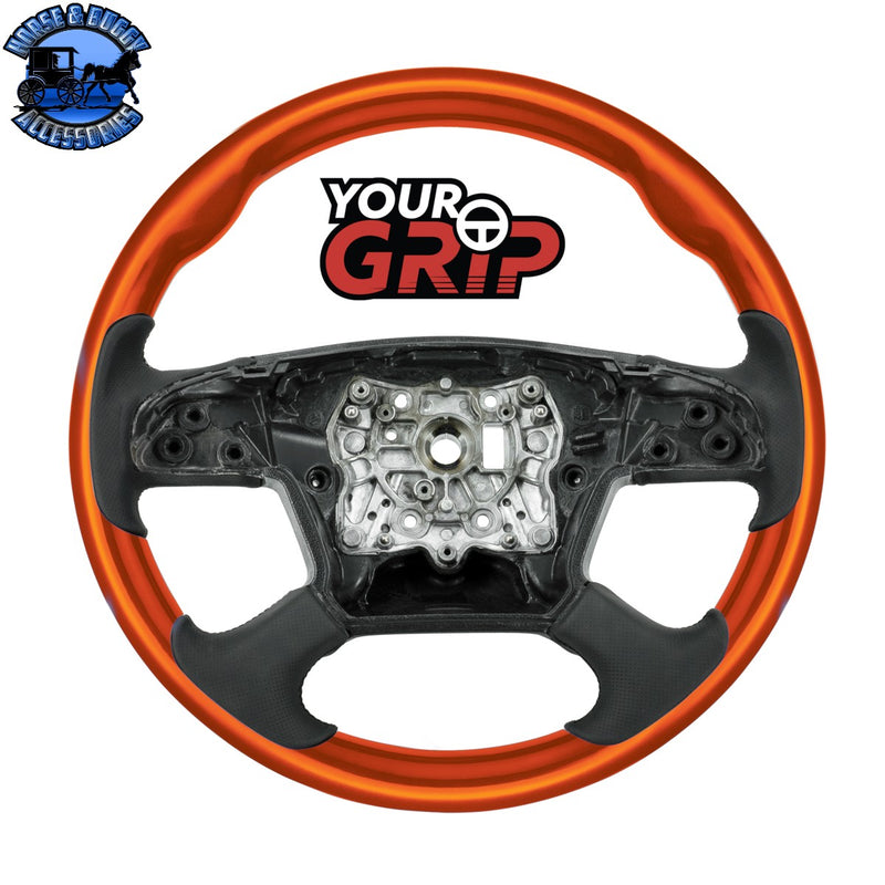 18" YourGrip Wood Candy Color Steering Wheel For 2018-2026 Freightliner Cascadia (Choose Color)