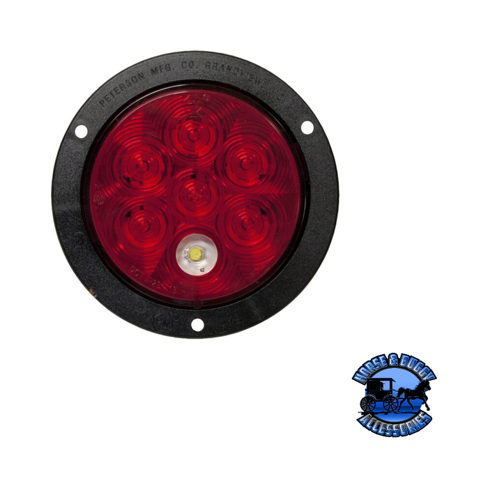 Dark Slate Gray 883K-7 4" Red and White LED Stop/Turn/Tail, & Back-Up Light, Round, Flange-Mount w/ Plug, Kit