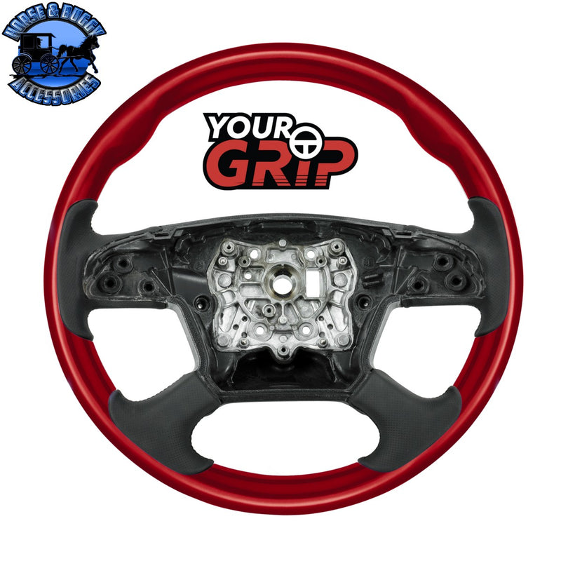 18" YourGrip Wood Candy Color Steering Wheel For 2018-2026 Freightliner Cascadia (Choose Color)
