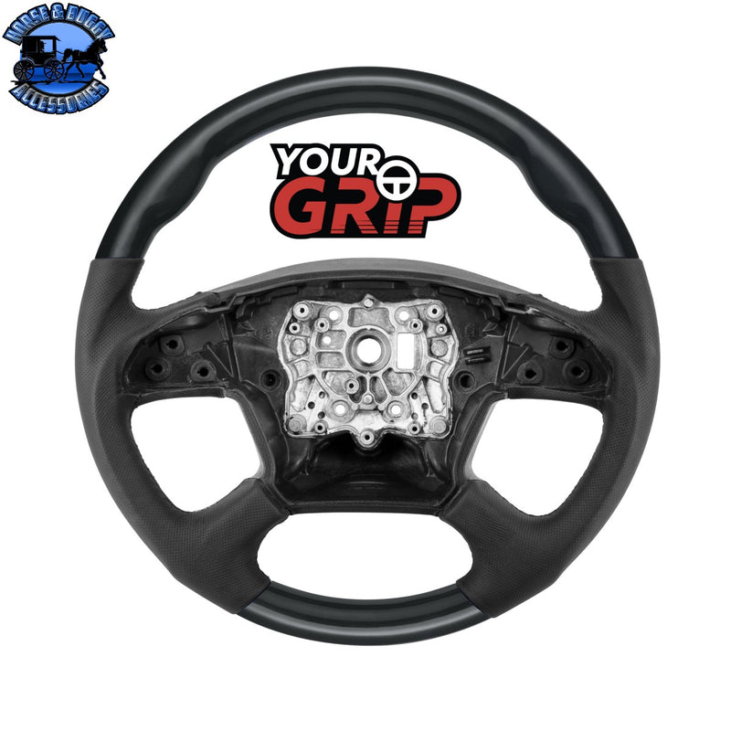 18" YourGrip Leather & Wood Candy Color Steering Wheel For 2018-2026 Freightliner Cascadia (Choose Color)