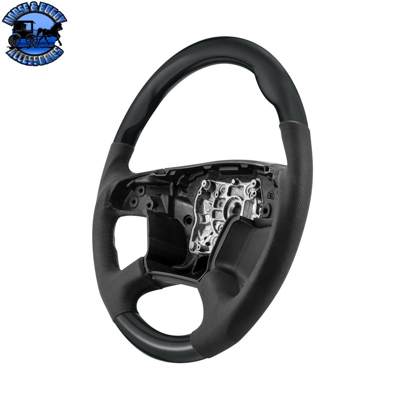 18" YourGrip Leather & Wood Candy Color Steering Wheel For 2018-2026 Freightliner Cascadia (Choose Color)