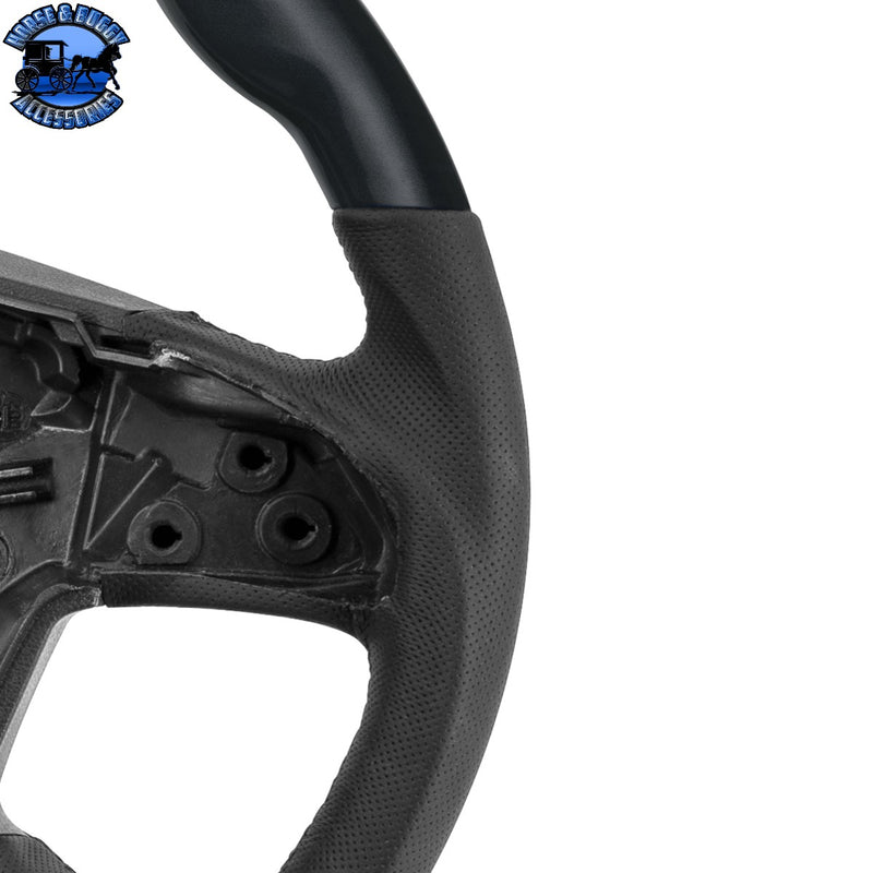 18" YourGrip Leather & Wood Candy Color Steering Wheel For 2018-2026 Freightliner Cascadia (Choose Color)