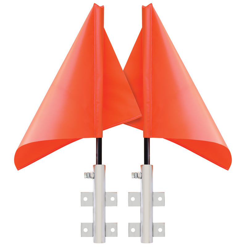 Warning Flag Holder - Chrome (Pair)