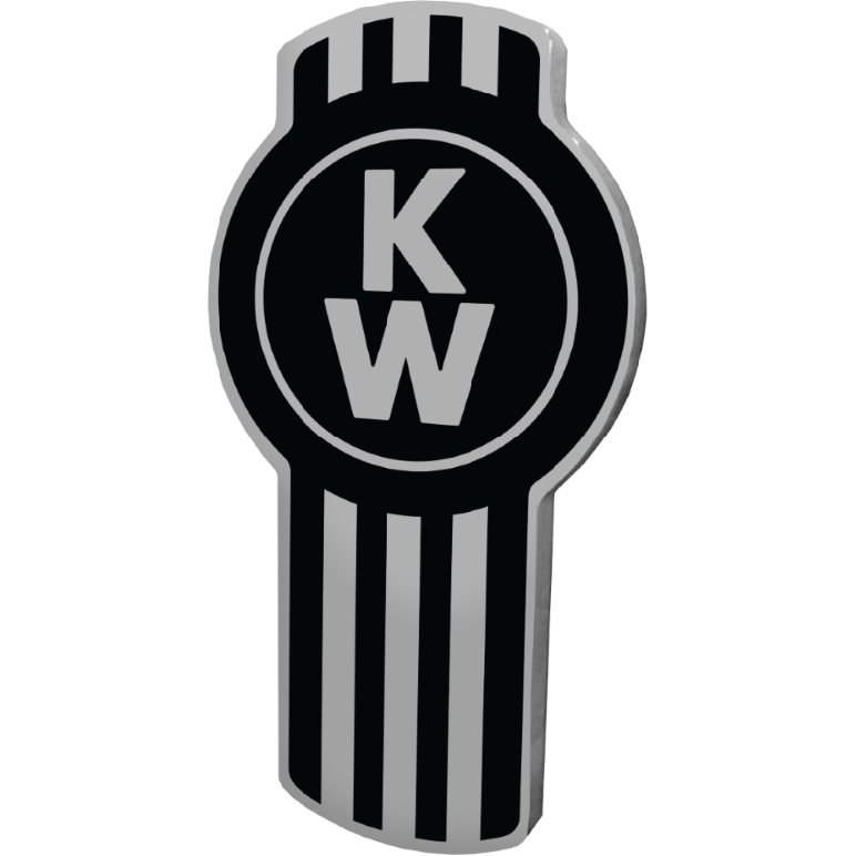 KENWORTH EMBLEM CHROME/BLACK (190) EMBLEM Dark Gray