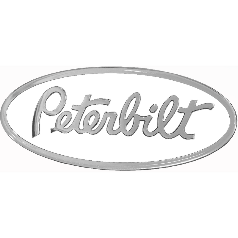 PETERBILT ENGRAVED EMBLEM OVAL WHITE 108 EMBLEM Dark Gray
