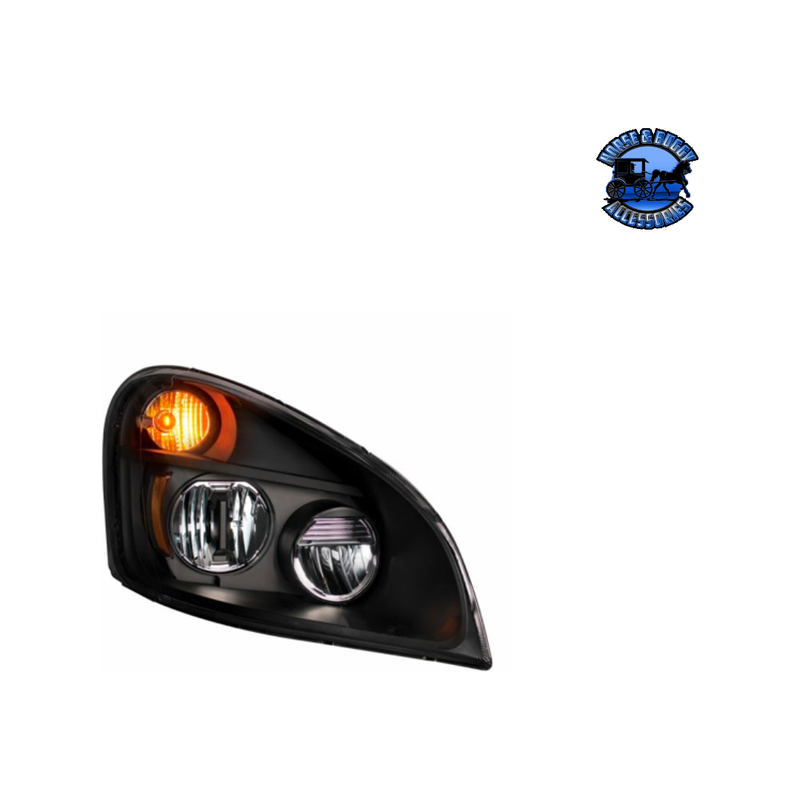 BLACKOUT LED HEADLIGHT FOR 2008-2017 FREIGHTLINER CASCADIA (Choose Side) LED Headlight Passenger's Side Black
