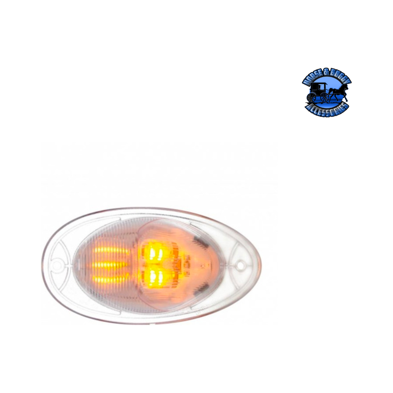 7 LED TURN SIGNAL LIGHT FOR 2008-2017 FREIGHTLINER CASCADIA - DOME LENS, AMBER LED/CLEAR LENS (Choose Color) TURN SIGNAL Amber,Clear Light Gray