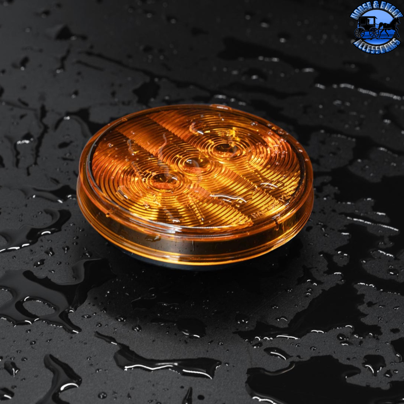 3 LED 4" Round Light(Turn Signal)-Amber LED/Amber Lens #38063B
