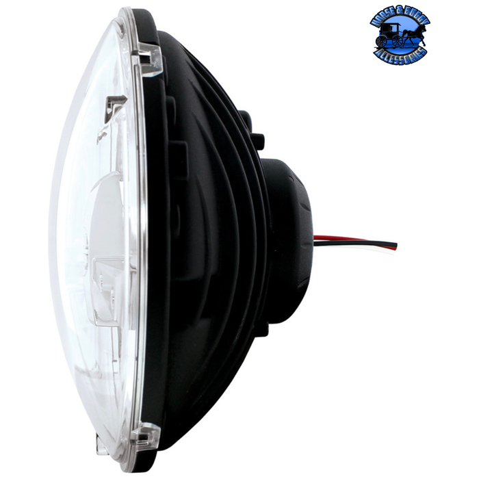Black ULTRALIT - 5 High Power LED 7" Dual Function Headlight - Chrome #31391 LED Headlight