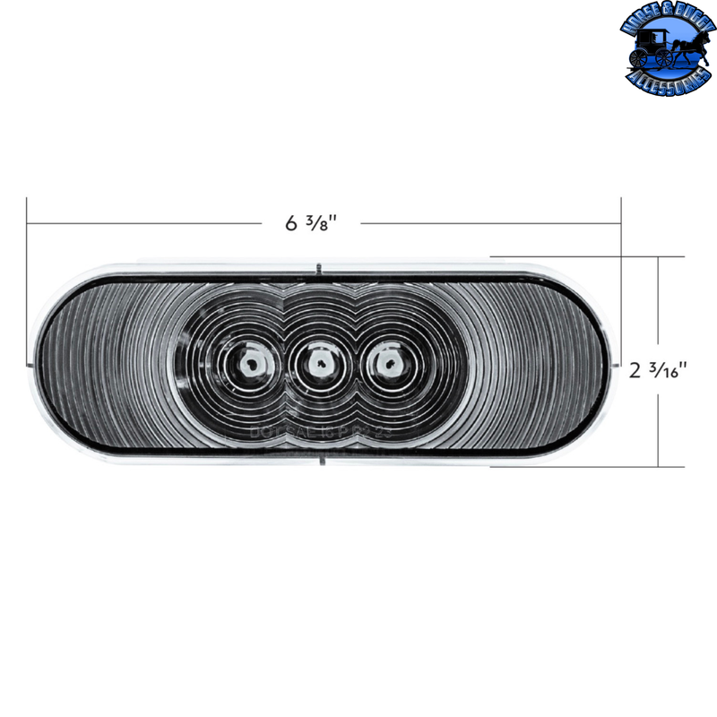6 LED 6" Oval Light (Back-Up)-White LED/Clear Lens #38068B