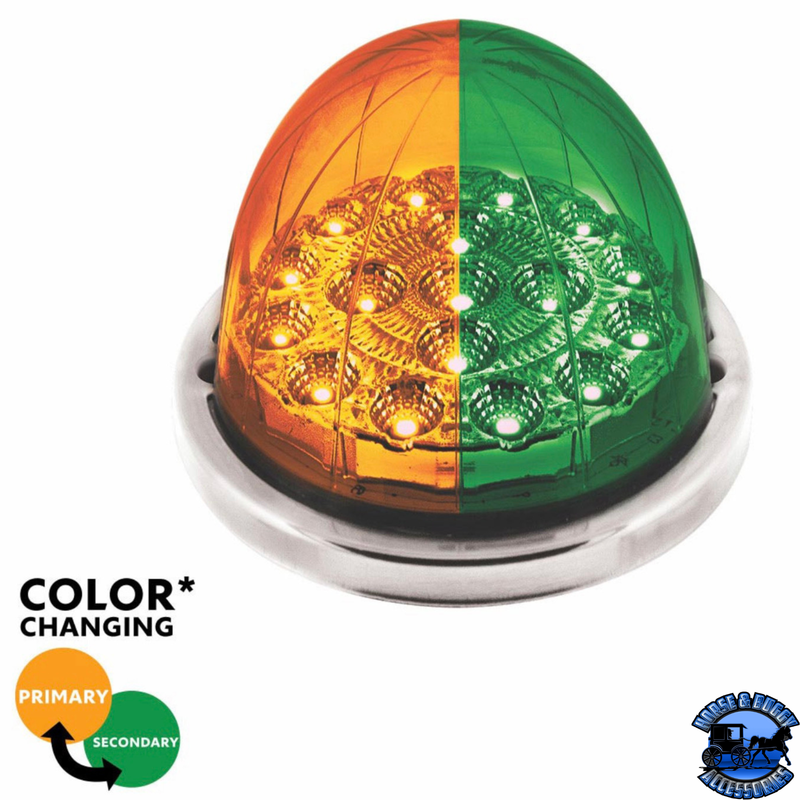 17 LED Watermelon Double Fury Light Flush Mount Kit With Low Profile SS Bezel (Choose LED Color)