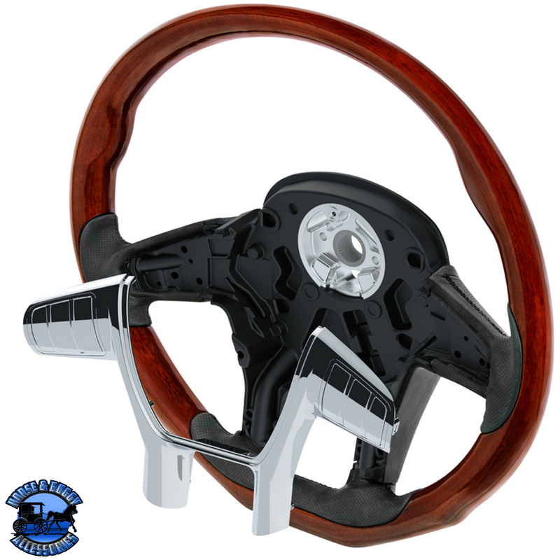 18" YOURGRIP WOOD STEERING WHEEL FOR 2012-2021 PETERBILT 579 & 2013-2021 KENWORTH T680 #88189 steering wheel Dark Slate Gray