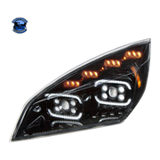 10 LED PROJECTOR HEADLIGHT WITH LED SEQUENTIAL TURN & DRL FOR 2018-2024 CASCADIA (Choose Color) (Choose Side) HEADLIGHT Black / Driver's Side Black