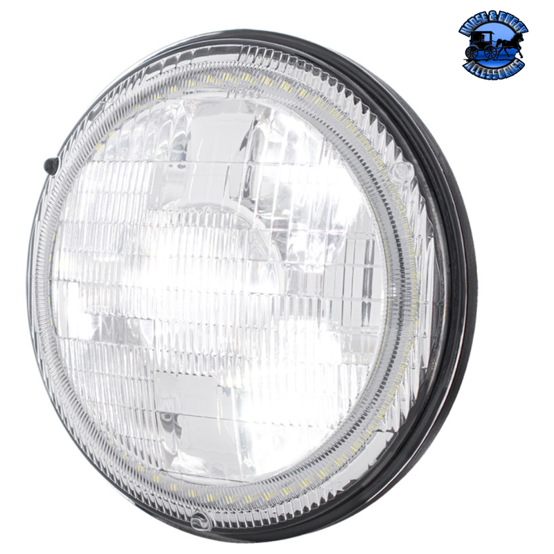 ULTRALIT - HIGH POWER LED 7" PROJECTION LIGHT WITH DUAL COLOR LED HALO & CLASSIC STYLE LENS #31499 LED Headlight Light Gray