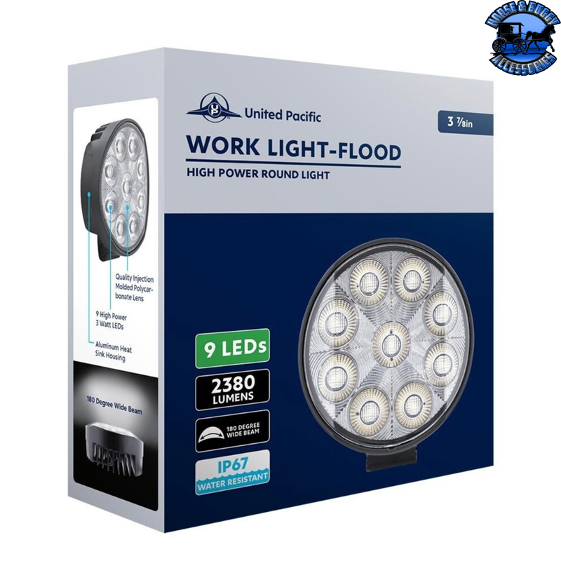 9 LED High Power 3-7/8" Round Work Light-Flood #36704