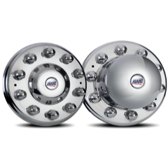 RW1073-408HFK 22.5"/24.5":Front Cover Set - Steering Axle - 2 covers - Mirror Finish w/ RFL*