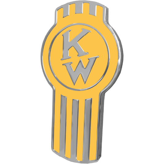 KENWORTH EMBLEM ENGRAVED OLD STYLE YELLOW 220 EMBLEM Sandy Brown