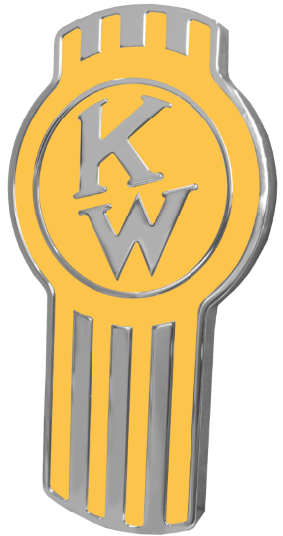 Sandy Brown KENWORTH EMBLEM ENGRAVED OLD STYLE YELLOW 220 DECAL
