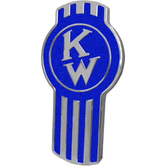KENWORTH EMBLEM ENGRAVED OLD STYLE BLUE 647 EMBLEM Medium Blue