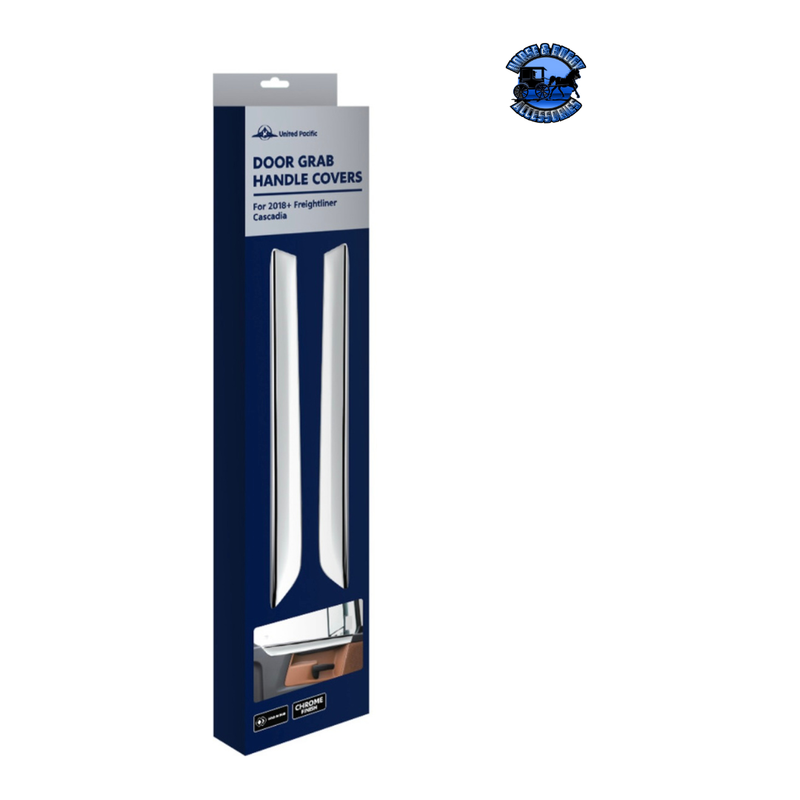 CHROME PLASTIC DOOR GRAB HANDLE COVERS FOR 2018-2023 FREIGHTLINER CASCADIA (PAIR) #42448 DOOR HANDLE Gray