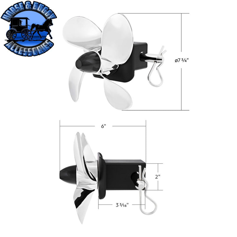 UP-90060 SPINNING PROPELLER HITCH COVER FOR 2"X2" TRAILER HITCH RECEIVER WITH LOCKING PIN HITCH COVER Light Gray