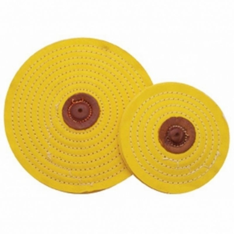 Pulido de afeitar amarillo de 4" - Eje de 1/8"