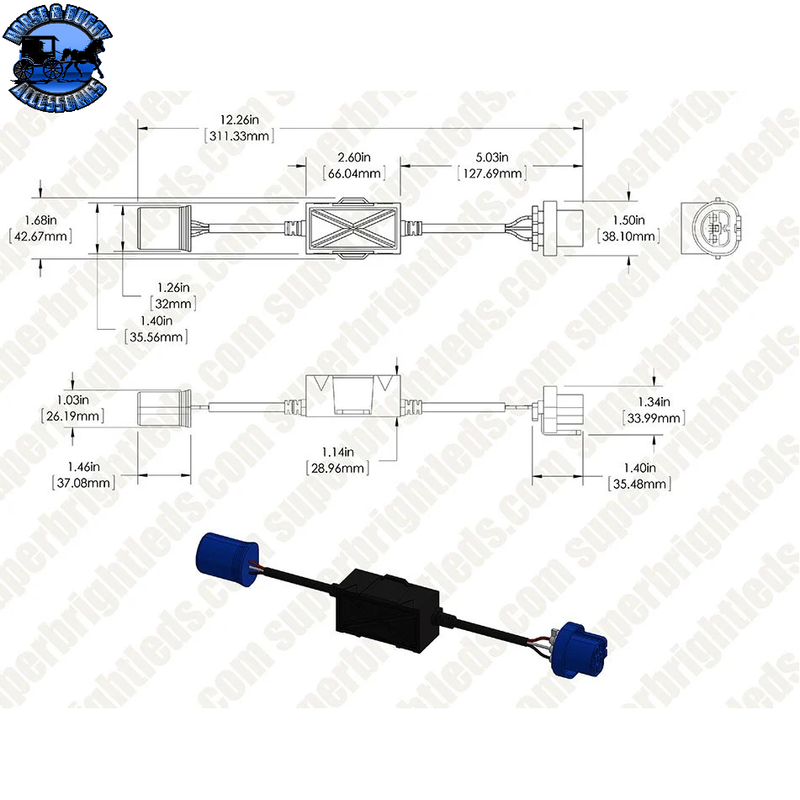 SB-9007-LWC LED WARNING CANCELLER FOR 9007 HEADLIGHT BULB CONVERSION KIT
