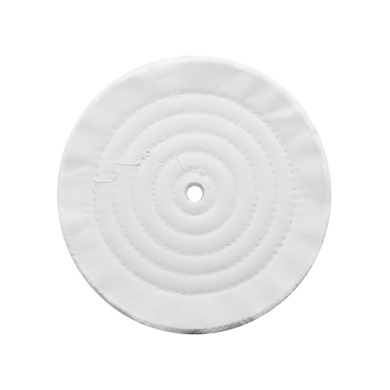 Buff de muselina suave blanca de 8" - Cenador de 5/8"