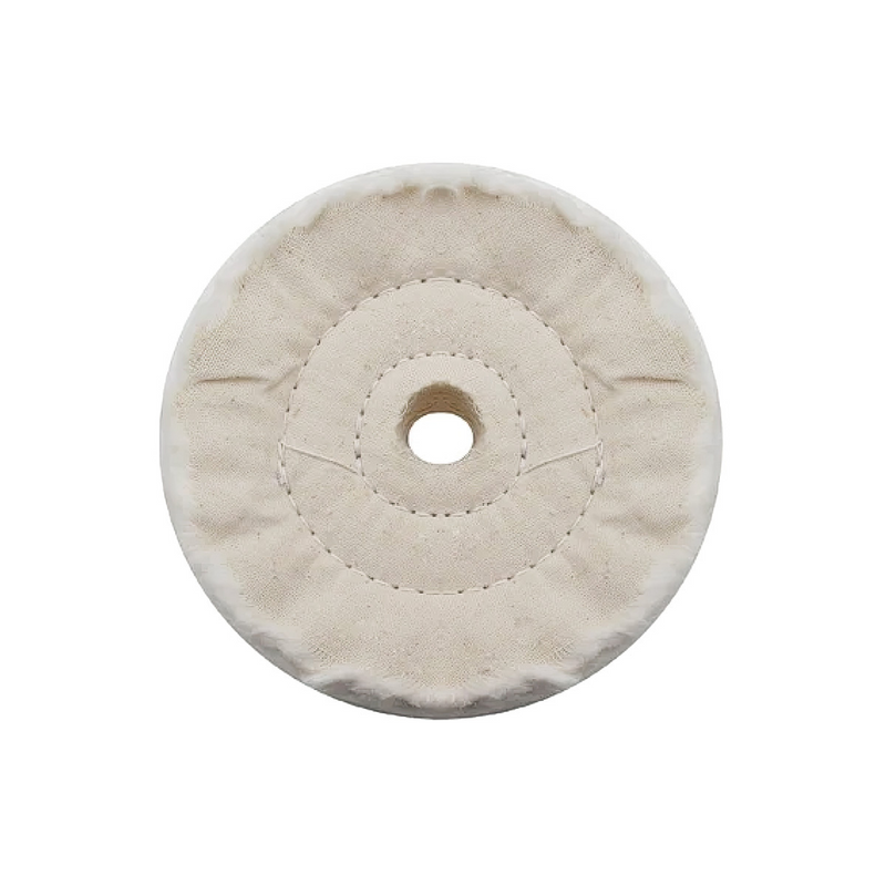 Buff de muselina suave blanca de 3" - Cenador de 5/8"