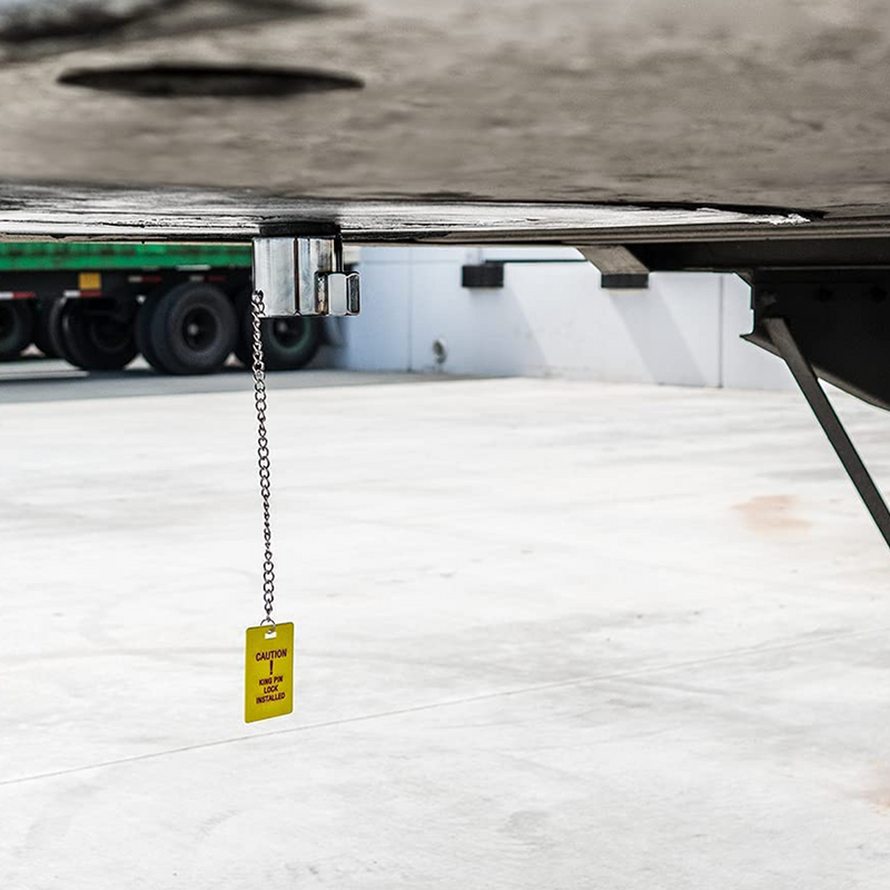 Cerradura de pasador de acero resistente con etiqueta de advertencia de 12"