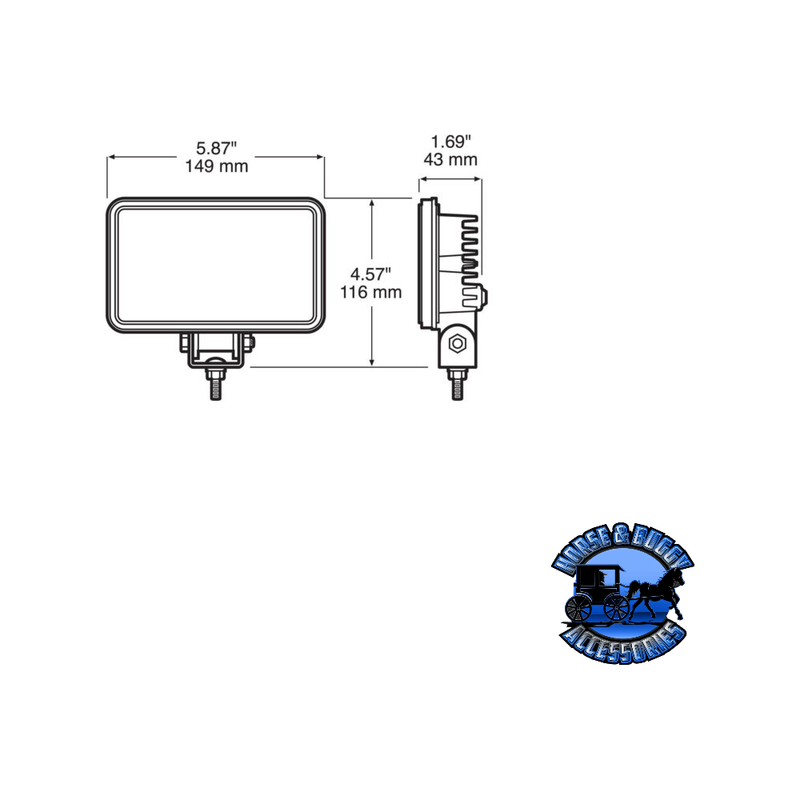 903-MV 3"x5" White Multi-volt LED Work Light, Rectangular, Pedestal-Mount 2000 Lumen Lavender